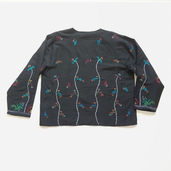 Vintage Silk Blend Embroidered Floral Jacket - Picture 2 of 7